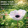 Colorful Metal Flower Stake for Garden – Bird, Bee & Butterfly Pollinator Decor