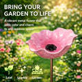 Colorful Metal Flower Stake for Garden – Bird, Bee & Butterfly Pollinator Decor